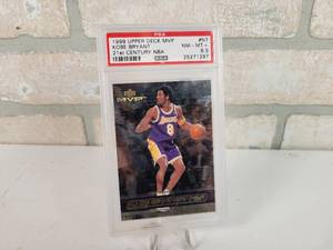 lot 231 image: 1999 Upper Deck MVP Kobe Bryant PSA Graded 8.5 Basketball Card