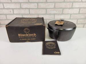 lot 254 image: LODGE Blacklock 5.5 Quart Triple Seasoned Cast Iron Dutch Oven - Open Box