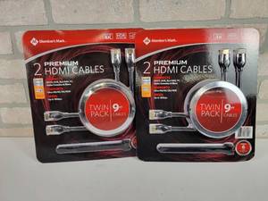 lot 262 image: (2) New  Sealed 2-Packs of 9 HDMI Cables