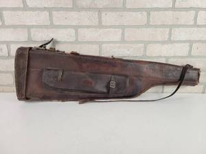 lot 302 image: Antique Leather Leg of Mutton Gun Case - Approx. 31 Long