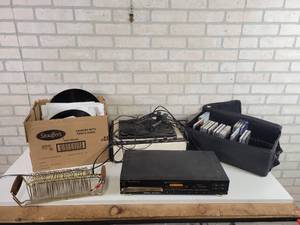 lot 333 image: Lot of CDs, Records, Turntable (Not Working) and CD Player (Powers On) - NO SHIPPING