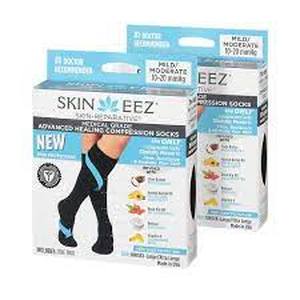 2 pack  Skineez Medical Grade Advanced Healing Compression Socks Compression Socks, 4-pairs total, Black  Unisex LargeXL