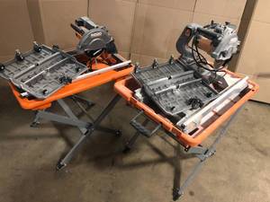 lot 14 image: Lot of Ridgid Wet Tile Saws for parts see pictures