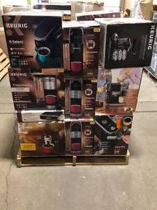 lot 43 image: Pallet with assorted Keurig Coffee Makers Customer Returns various models and conditions  see pictures