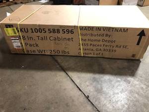 lot 44 image: Husky  Ready-to-Assemble 24-Gauge Steel Freestanding Garage Cabinet in Red (48 in. W x 72 in. H x 18 in. D)