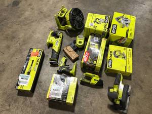 lot 57 image: Lot of assorted Ryobi Tools various types and conditions see pictures