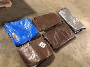 lot 60 image: Lot of assorted Everbuilt tarps various sizes customer returns  see pictures