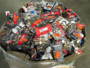Gaylord  of assorted Door Locks and hardware various models and conditions Customer returns, Review all pictures