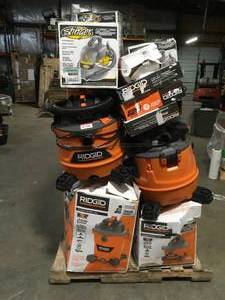 Pallet of assorted Ridgid Shop Vacuums, various models and conditions Customer returns, Review all pictures