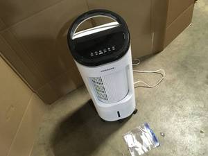 Frigidaire 350 CFM 4-Speed 2-In-1 Evaporative Cooler (Swamp Cooler) and Fan with Wide Angle Oscillation for 250 sq. ft. - White, Open Box, review all pictures