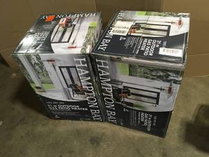Hampton Bay 48000 BTU Stainless Steel Patio Heater, Lot of 2, Customer return, Review all pictures