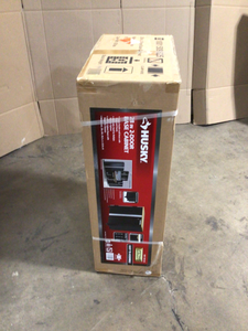 lot 33 image: Husky Ready-to-Assemble 24-Gauge Steel 2-Door Garage Base Cabinet in Black (28 in. W x 32 in. H x 18 in. D), Open Boxes, Review all pictures