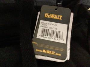 lot 51 image: Dewalt Black  Hoodie size Large see pictures