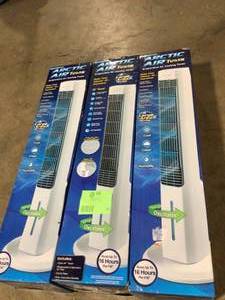Lot of Artic Air Tower Fans customer returns various conditions review pictures