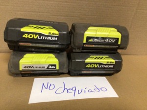 Mix lot of 4 Ryobi Batteries not checked, review all pictures