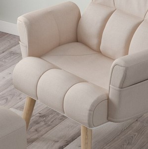 FUFU&GAGA Modern Off-white Contemporary Chair and Ottoman