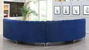 Legend Vansen Blue Velvet Curved Symmetrical Modular Sectional Sofas