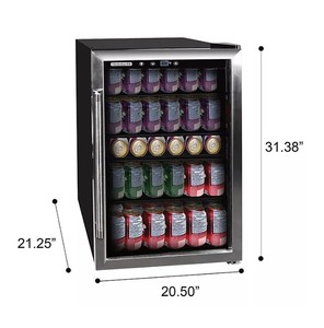 Frigidaire 4.4 cu. ft. 126-Can Beverage Center Compact Refrigerator with Stainless Steel Door & Handle
