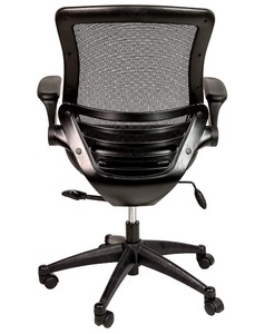 Flash Furniture Mid-Back Transparent Black Mesh Executive Swivel Office Chair with Black Frame and Flip-Up Arms