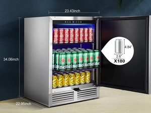 BODEGA Outdoor 164-Can Built-InFreestanding Beverage Refrigerator  with Stainless Steel Door