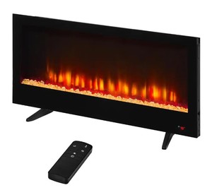 Home Decorators Collection 42 in. Wall Mount Electric Fireplace in Black