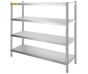 VEVOR Storage Shelf, 4-Tier Stainless Steel Shelving, Storage Shelving Unit, 70.9 x 17.7 x 59.1 Inch Heavy Duty Storage Rack Shelving