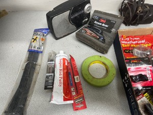 Box of Misc   Radio and lots of hardware