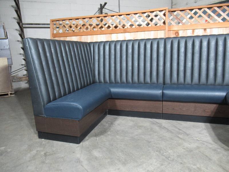 lot 89 image: Amazing C Shaped corner Booth - 2 sections keep separate or together.  High Quality Custom built for Olive Garden.