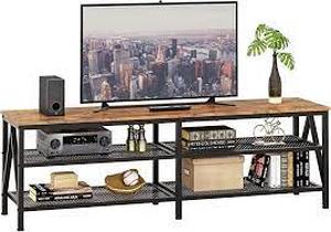 lot 5 image: Furologee TV Stand for 65 70 inch TV, Long 63 TV Media Console Table, TV Cabinet with 3-Tier Storage Shelves, Industrial Entertainment Center with Metal Frame for Living Room, Bedroom, Rustic Brown