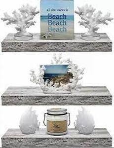 lot 39 image: Sorbus 5.5 in. x 16 in. x 1.5 in. Rustic Wood White Decorative Wall Shelves with Brackets (3 Pack)