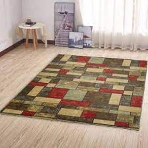 lot 44 image: Ottomanson Basics Collection Non-Slip Rubberback Boxes Design 5x7 Indoor Area Rug, 5 ft. x 6 ft. 6 in., Multicolor