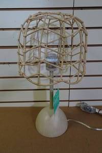 lot 23 image: Pillowfort Table Lamp -Brown Wood Painted Finish -18 Tall