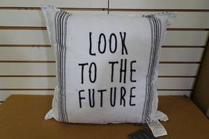 lot 27 image: New Lacourte Decorative Pillow Look To The Future -BlackWhite