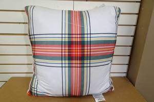lot 28 image: New Birch Trail Oversized Pillow -PlaidFaux Fur