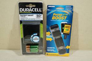 lot 97 image: Rayovac Phone Boost Charger and Rechargeable Batteries and Charger