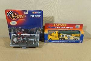 lot 122 image: Dale Earnhardt Jr and Green Bay Packers Collectable Die Casts