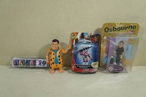 lot 132 image: Assorted Action Figures -Power Ranger, Ozzy, Fred Flintstone
