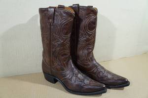 lot 149 image: Texas Imperial Brown Leather Cowboy Boots - Mens 10.5 B