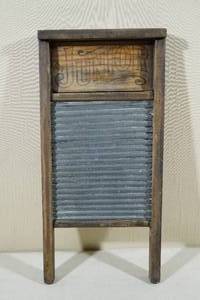 lot 239 image: National Washboard Co Junior Zinc Faced Wood Frame Washboard