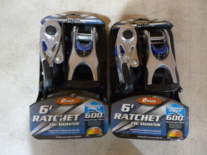 2 Packs of Titan 6 Ratchet Tie Downs