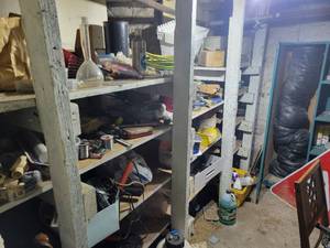 Contents of Room - Wire, Connectors, Pipe Insulation, (2) Green Cabinets, Yield Sign, Hardware and Much More