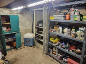 Contents of (3) Cabinets - Includes Cabinets - Fluids, Tool Cases, Parts Washer, Rolling Cooler, Workmate Table, Copper Wire, Straps, Ice Fishing Rod and MORE