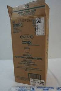Clear portion containers
