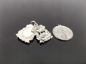 lot 50 image: .925 Sterling Silver St. Christopher and Mother Mary Pendants.