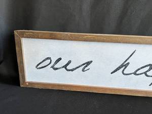 lot 18 image: Our Happy Place Modern Framed Text
