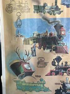 lot 6 image: History of Railroading Antique Print in Frame