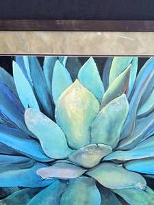 lot 9 image: Green Succulent Print in Frame