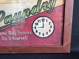 lot 23 image: Vintage Style Moms Laundry Framed Sign by L. Spivey