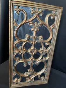 lot 21 image: Antique-Style Bronze Colored Mirror with Intricate Design