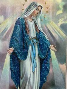 lot 26 image: Framed Mother Mary Image - Sparkling Image with Glitter Detailing